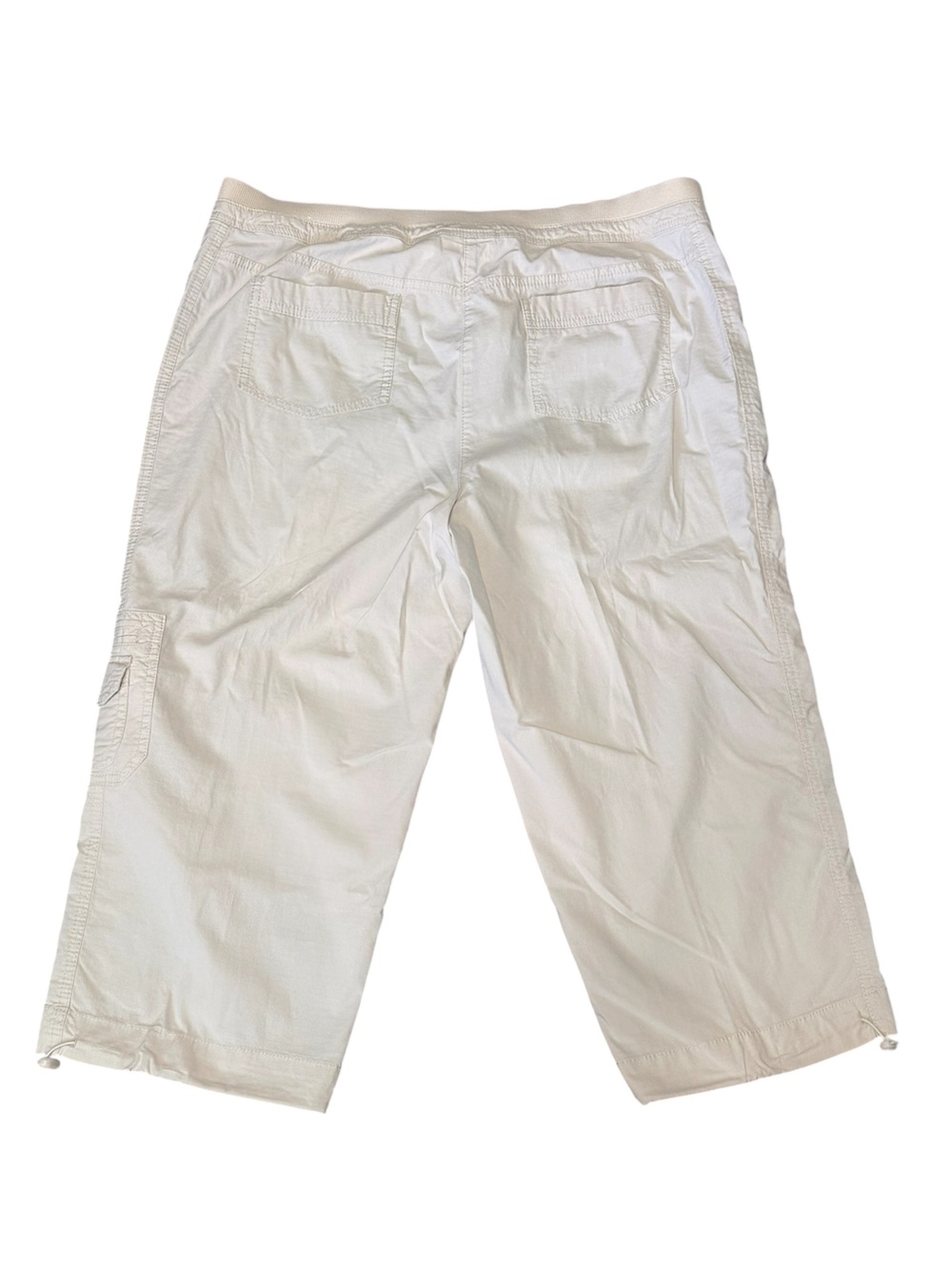 Chico's White Cargo Capri Pants with Drawstring Bottom and Elastic Waist size 2 - Picture 5 of 6
